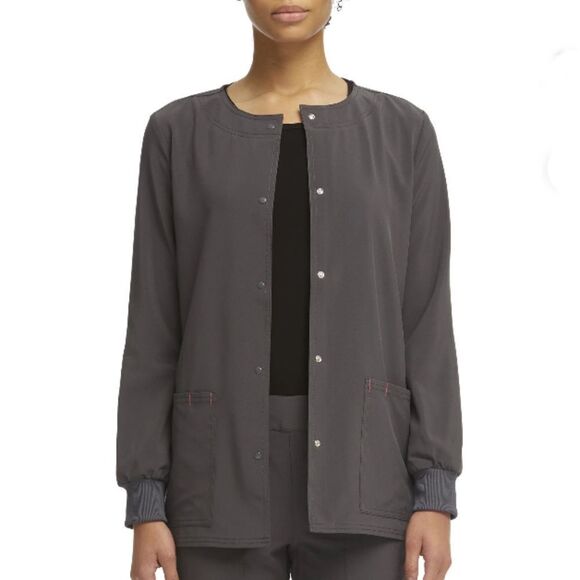 Ethical Fabric Stretch Snap Front Active Warm Up Scrub Jacket Size XS - Picture 3 of 6